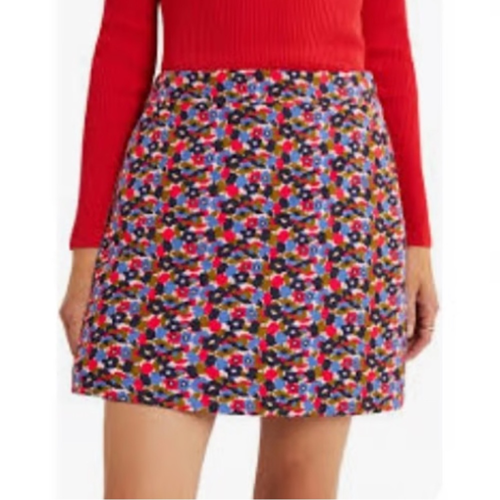 Boden NWT Jersey A-Line Floral Mini Skirt | Stretch Jersey | 6